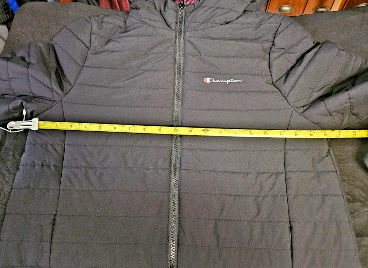 CHAMPION WOMEN'S SIZE S LONG SIDELINE BLACK PUFFER COAT NWT