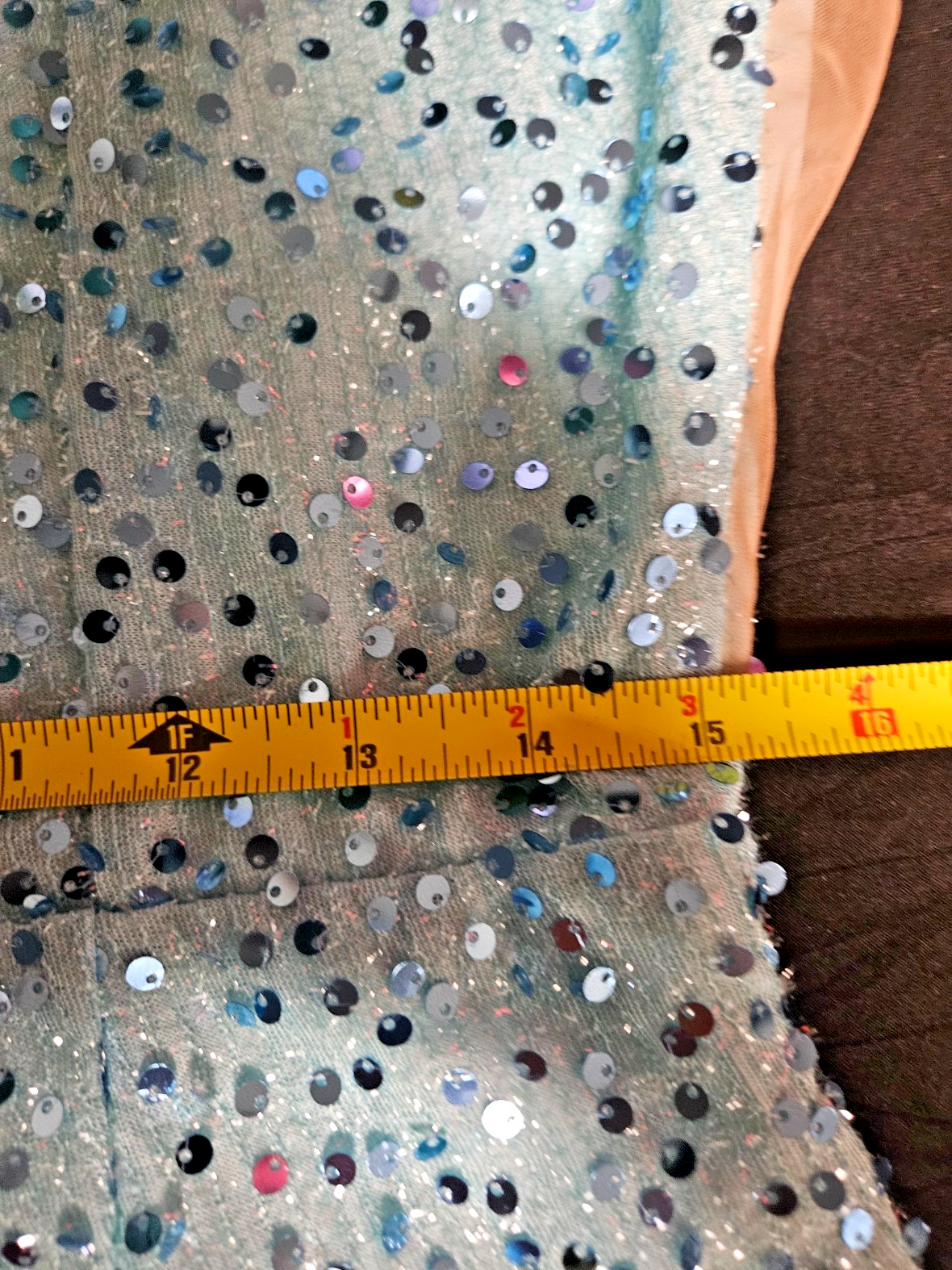 SIZE M 8/10 LIGHT BLUE SEQUIN, ZIP, FRONT SLIT FLOOR LENGTH GOWN PROM/FORMAL NWO