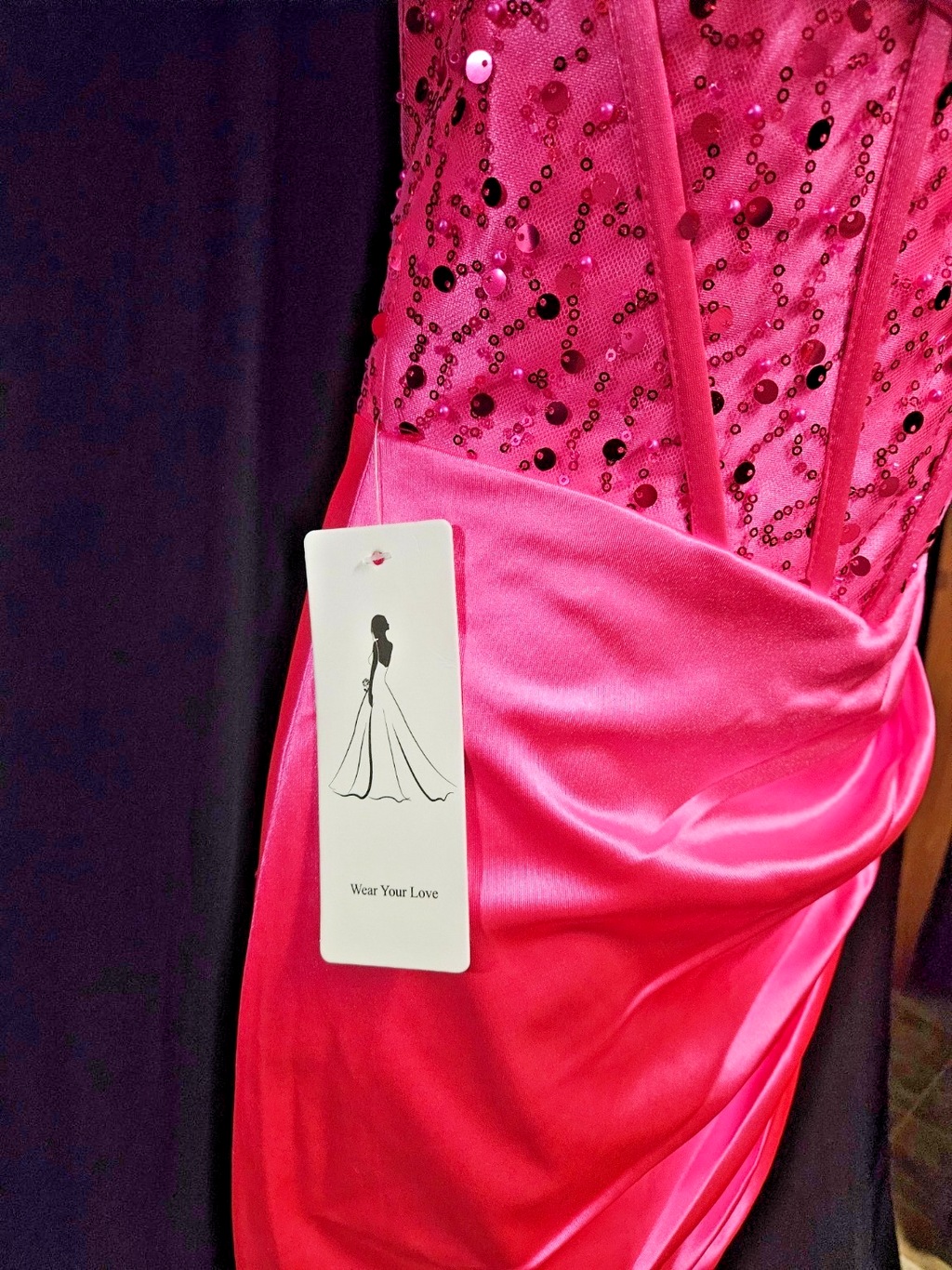 Bright Pink Short Sequined Prom/Cocktail DRESS SZ 0 (XS)