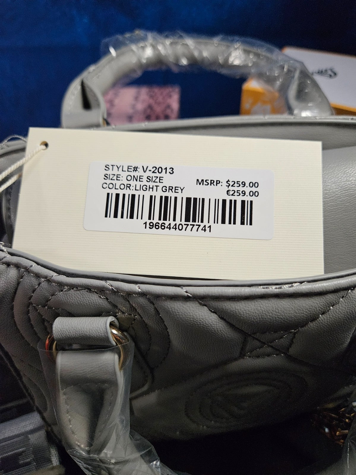 VALENTINO ORLANDI QUILTED CROSSBODY SATCHEL SMALL TOTE GRAY NEW WITH TAGS