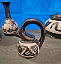 VINTAGE HANDMADE NATIVE AMERICAN SAN JUAN PUEBLO BLACK POTTERY BY MARIA ADELICIA