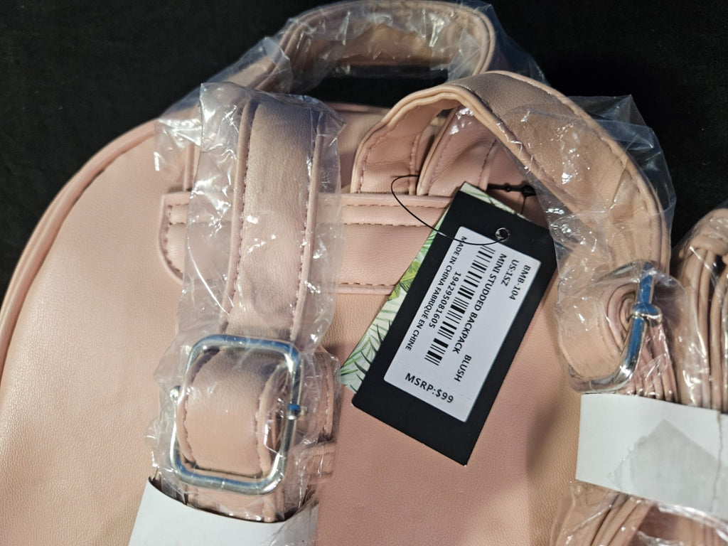 *NWT* Badgley Mischka Mini Studded Backpack Quilted- Blush