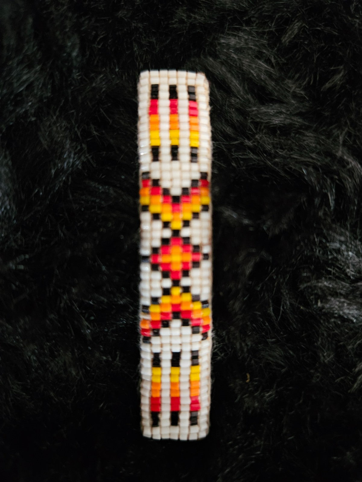 NATIVE AMERICAN MADE SET OF 4 BEADED (LOOMED) BARRETTES MULTI SIZE