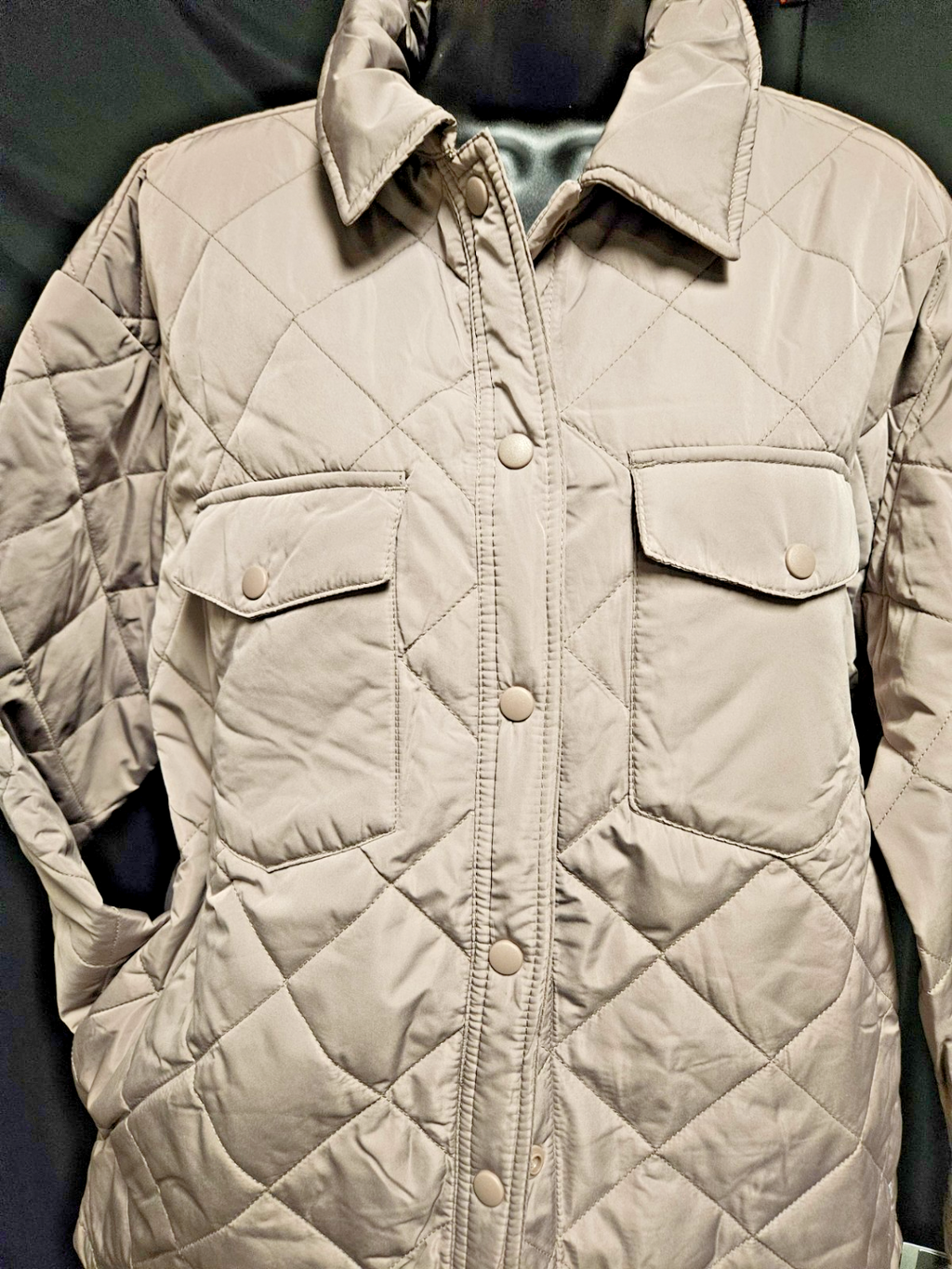 FREE COUNTRY WOMEN'S SIZE M TAUPE CHILL TRAILBLAZER QUILTED SHACKET NWT