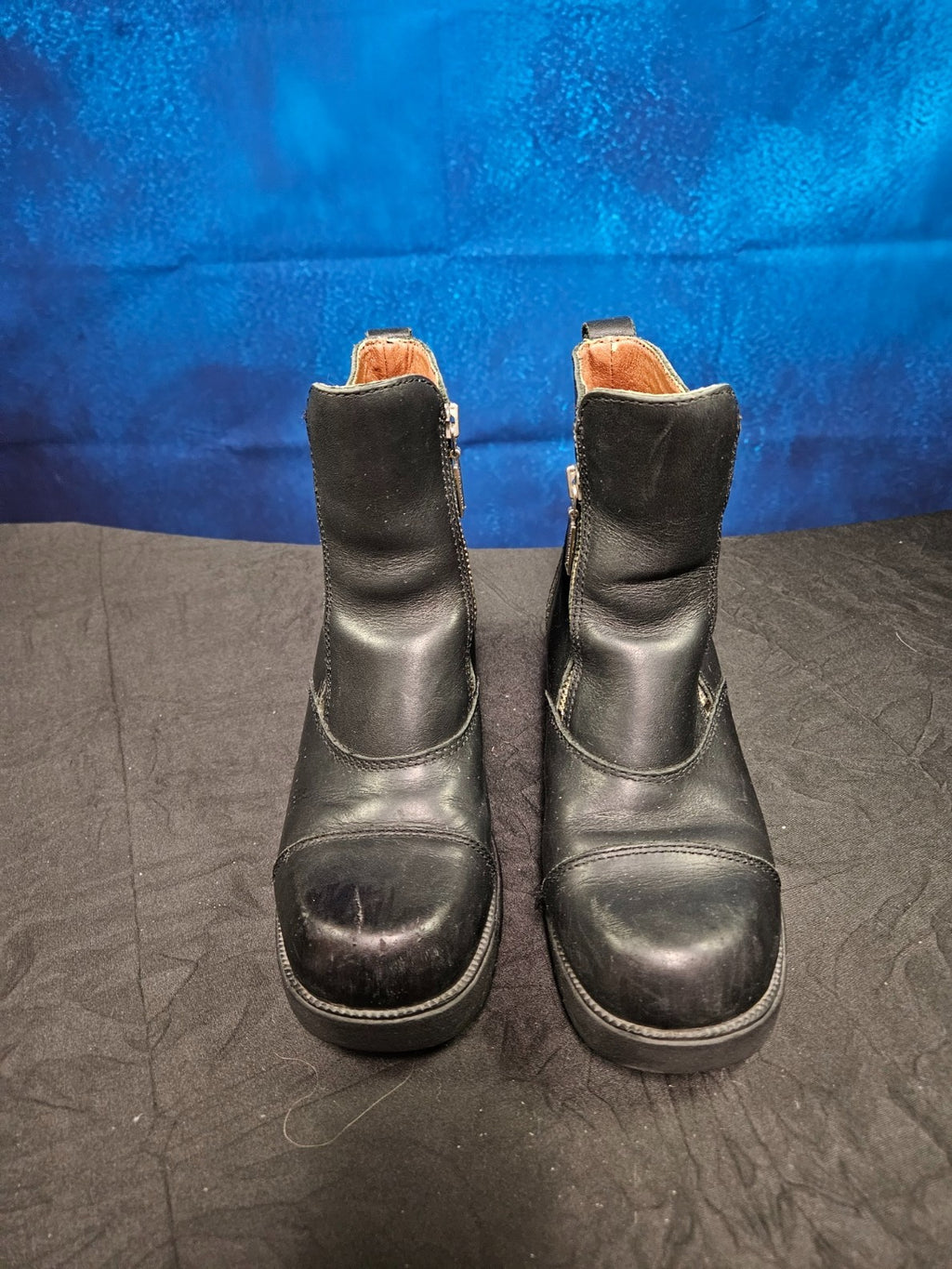 WOMEN'S HARLEY DAVIDSON RIDING BOOTS SIZE 6 BLACK LEATHER SIDE ZIP