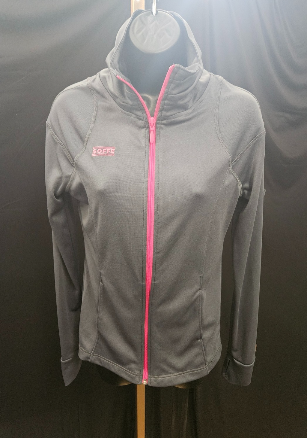SOFFE SIZE SMALL WOMENS GRAY/PINK TRACK SUIT IN EXCELLENT CONDITION