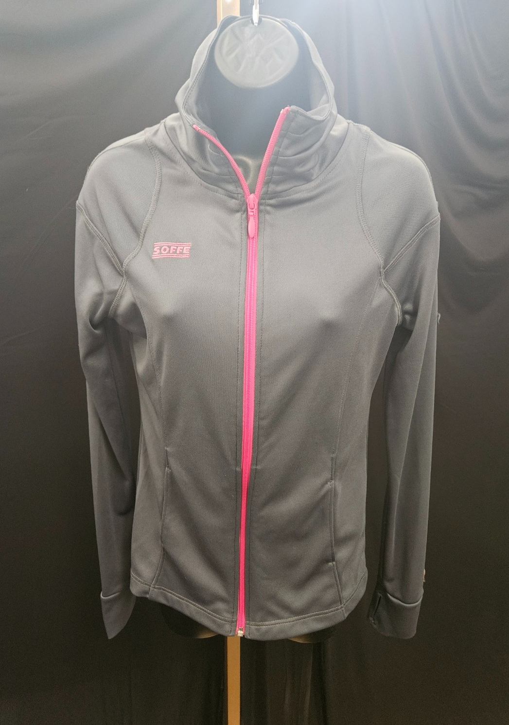 SOFFE SIZE SMALL WOMENS GRAY/PINK TRACK SUIT IN EXCELLENT CONDITION