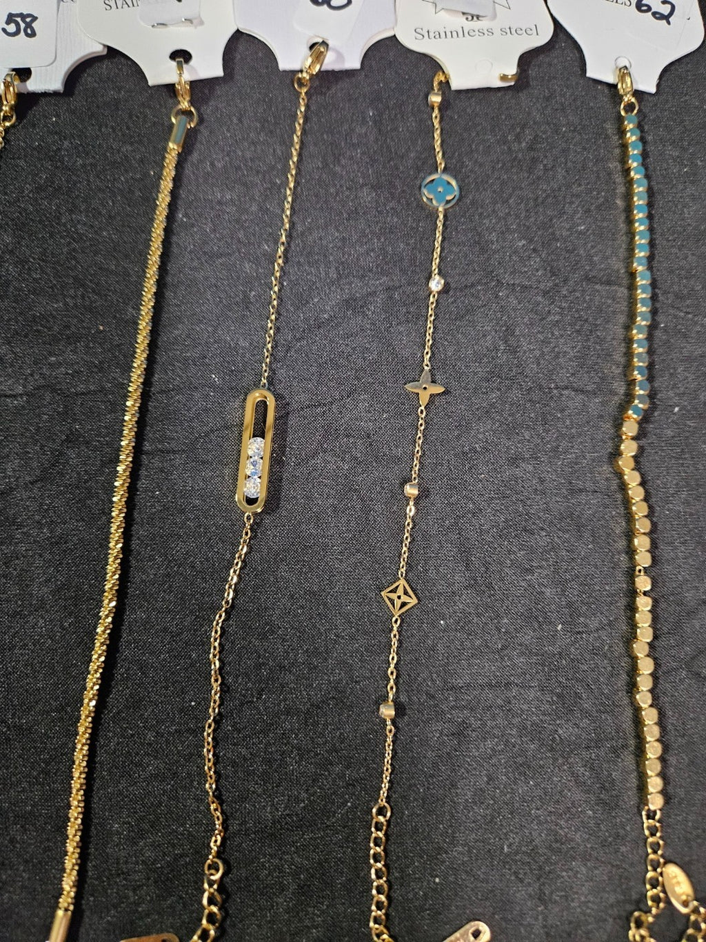 10k YELLOW GOLD PLATED OVER STAINLESS  ASST. NECKLACE & BRACELET YOU PICK #