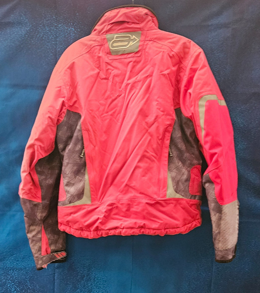 WOMEN'S ARCTIVA XS SNOWMOBILE JACKET PINK/GRAY CAMO SLIGHT AREA SUN DAMAGE