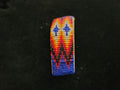 NATIVE AMERICAN NAVAJO LOOM BEADED ON LEATHER PONYTAIL BARRETTE BLUE