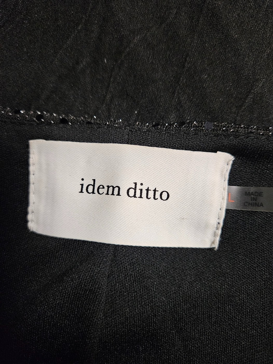 IDEM DITTO SZ L BLACK SEQUINED COAT DRESS/COCKTAIL DRESS