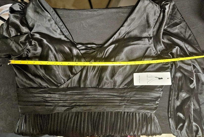 BEAUTIFUL WOMEN SZ 20 BLACK SATIN PLEATED/CORSET FORMAL GOWN NWT