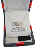 WOMEN'S LAB CREATED WHITE SAPPHIRE STERLING HEART INFINITY 18in PENDANT NECKLACE