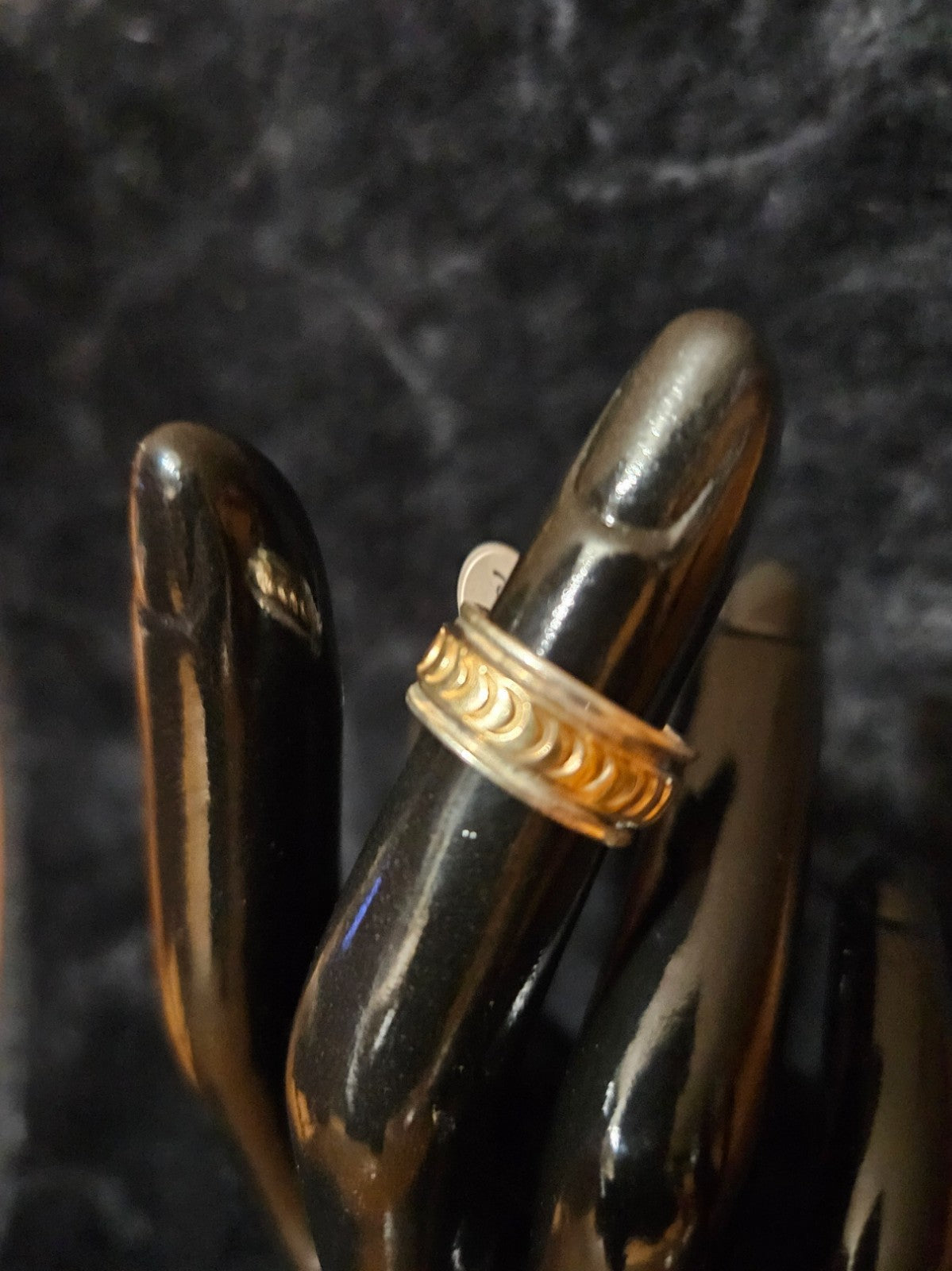 HANDMADE NATIVE AMERICAN NAVAJO 14K YELLO GOLD FILL /STERLING SILVER BAND SIZE 5