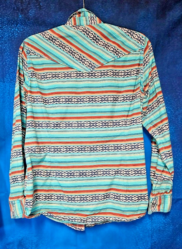 ARIAT WOMEN'S WESTERN SNAP UP SHIRT SOUTHWESTERN AZTEC DESIGN SIZE LARGE