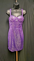 PURPLE SEQUINED SIZE 4 SHORT PROM/COCKTAIL DRESS NWOT
