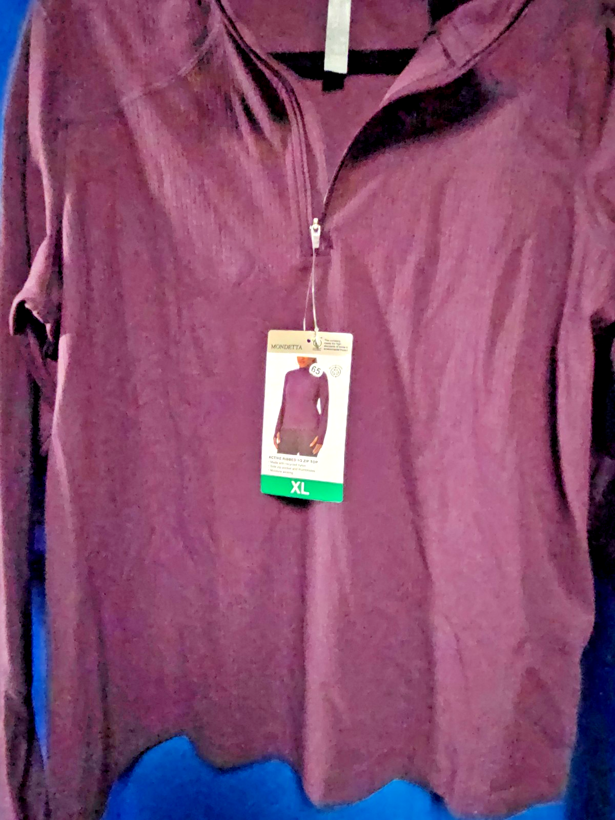 WOMEN'S XL MONDETTA QUARTER ZIP ATHLETIC SHIRT