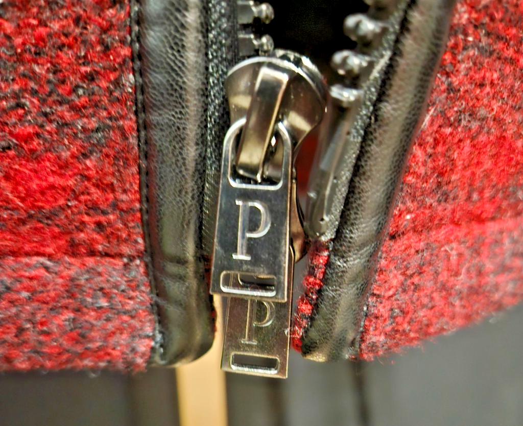 NWT RED/BLK PLAID PENDLETON WOOL ZIP UP FALL JACKET