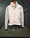 THE NORTH FACE WOMENS SMALL WHITE /GRAY ZIP UP JACKET SOME INSULATION