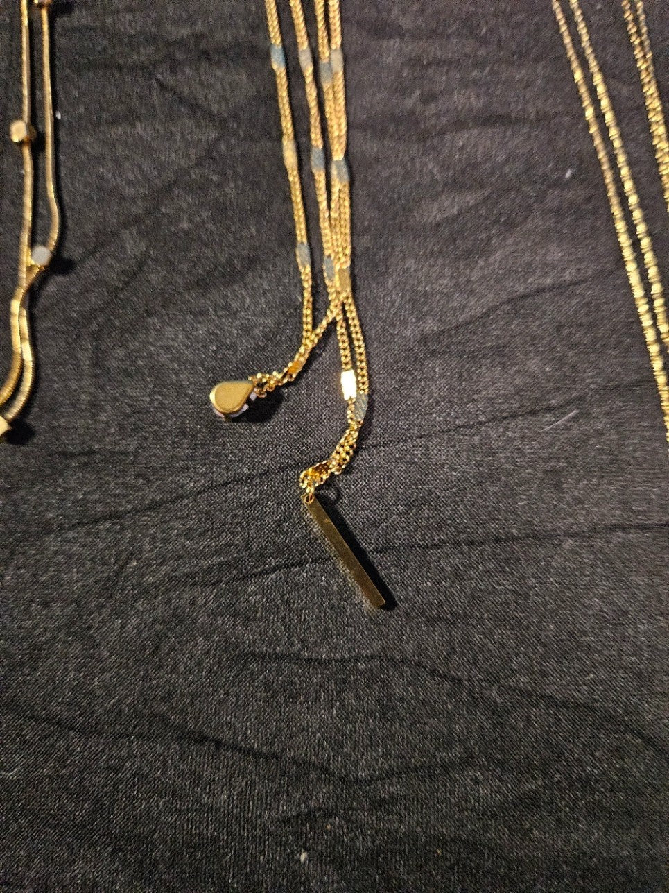 10K GOLD PLATE OVER STAINLESS DOUBLE/TRIPLE STRAND ASSORTED NECKLACE