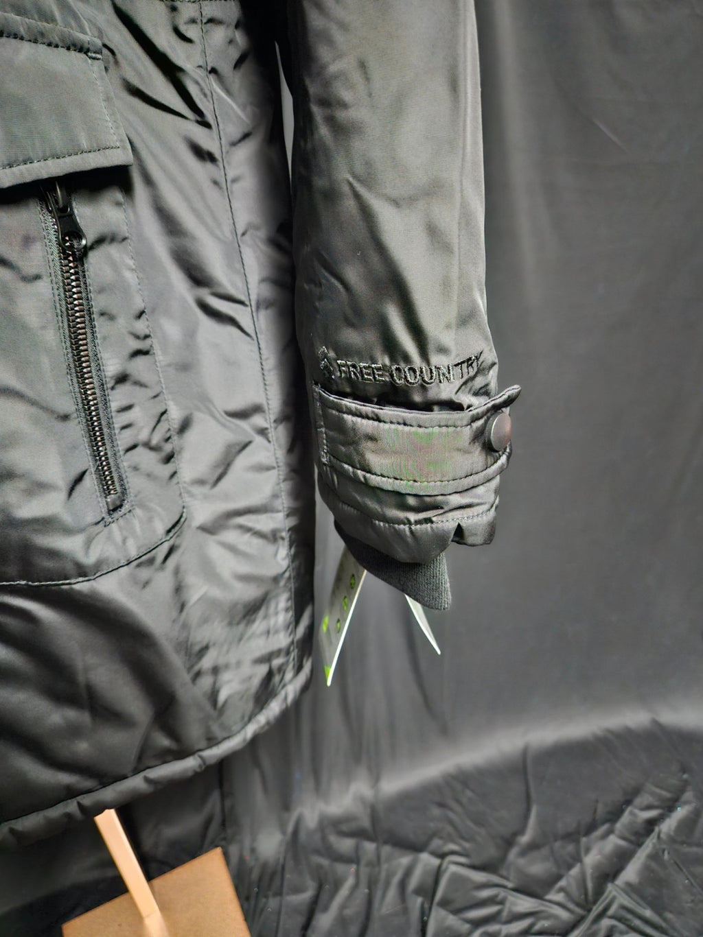 FREE COUNTRY WOMEN'S SIZE L ARCTIC ANORAK LONG BLACK JACKET/PARKA NWT