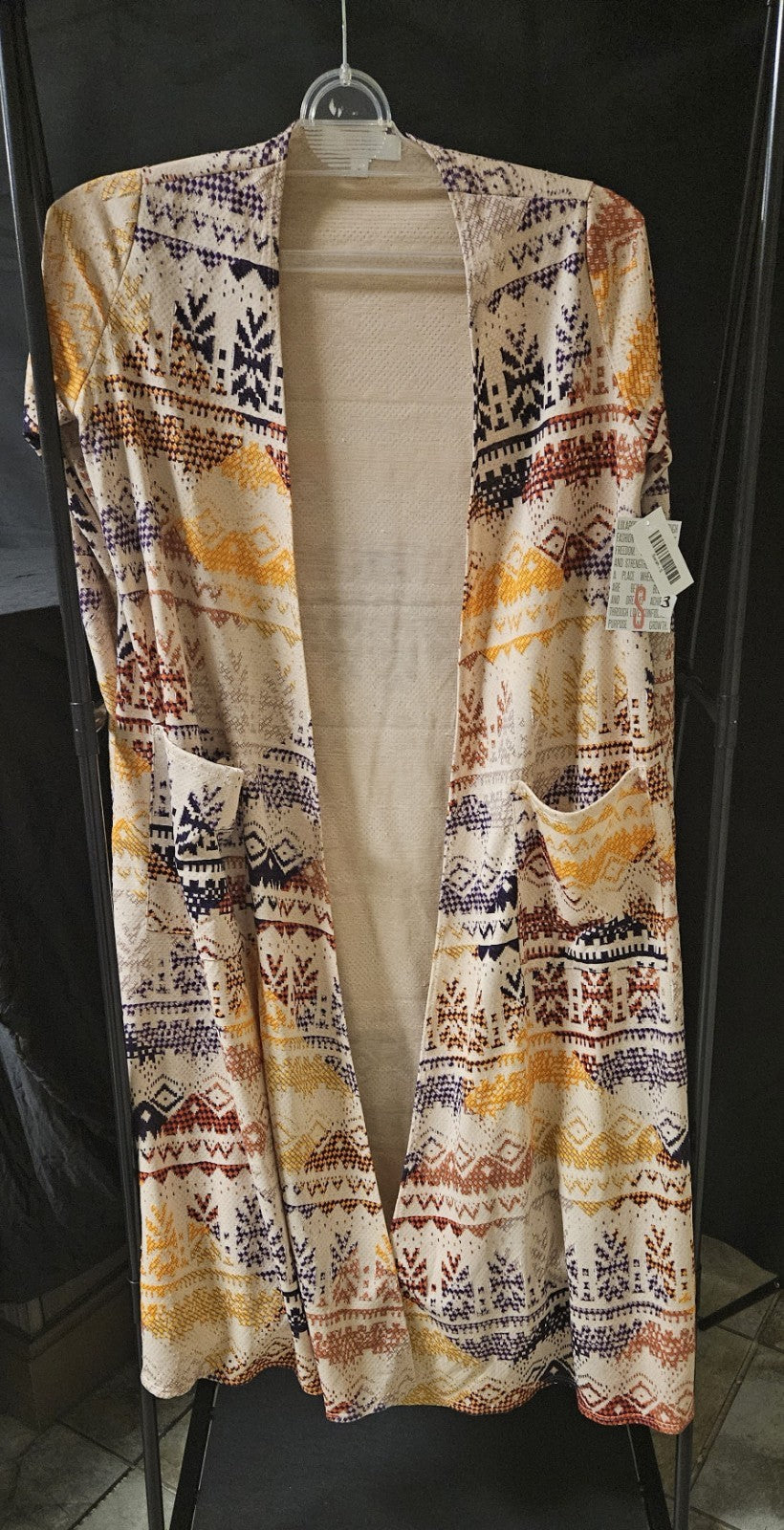 WOMEN'S LULA ROE SIZE SMALL LONG CARDIGAN WITH POCKETS NWT