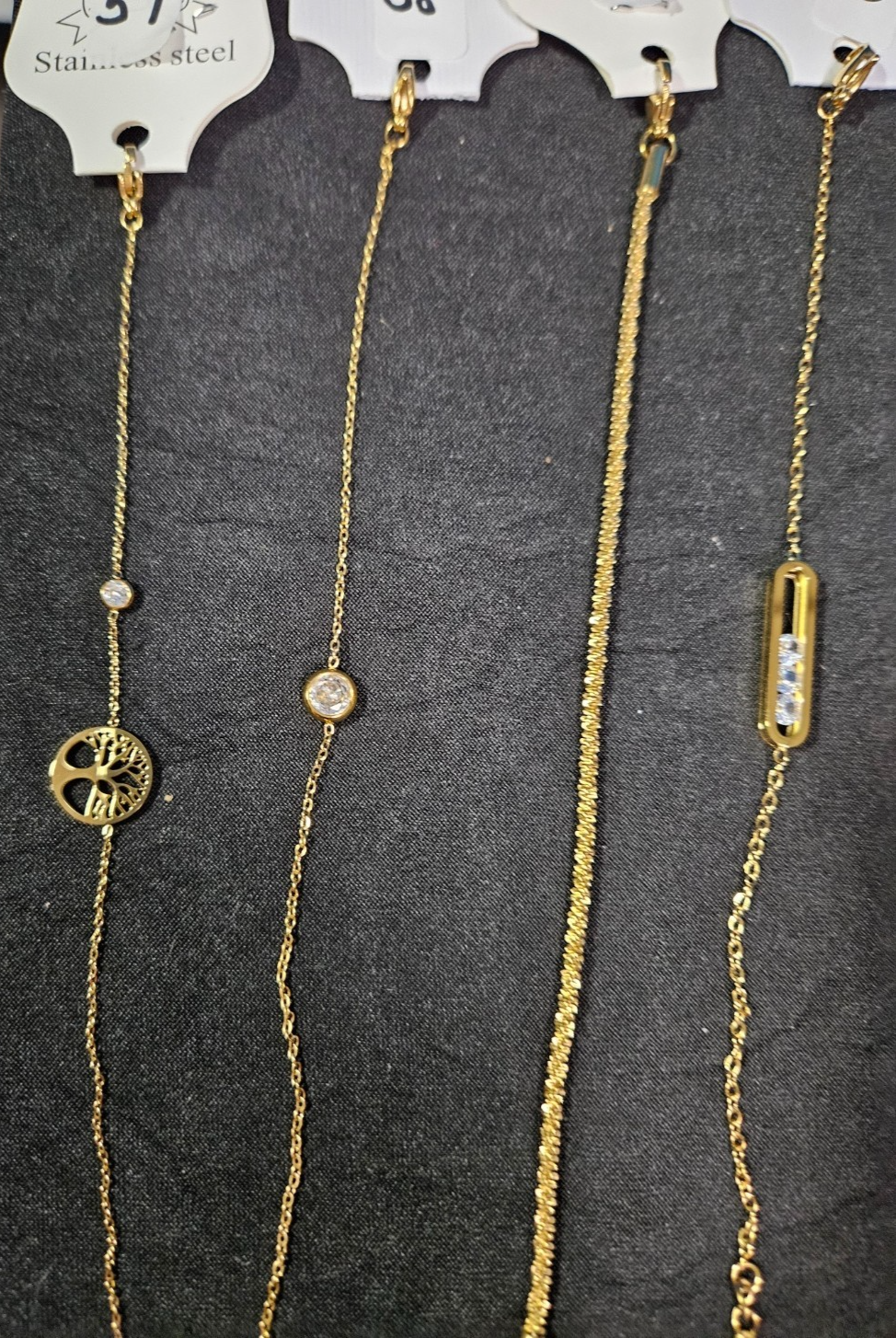 10k YELLOW GOLD PLATED OVER STAINLESS  ASST. NECKLACE & BRACELET YOU PICK #