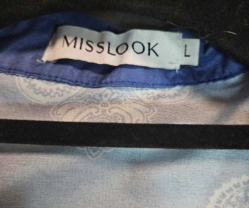 WOMEN'S MISS LOOK BRAND PAISLEY PRINT BUTTON UP SHIRT SIZE LARGE GREAT CONDITION