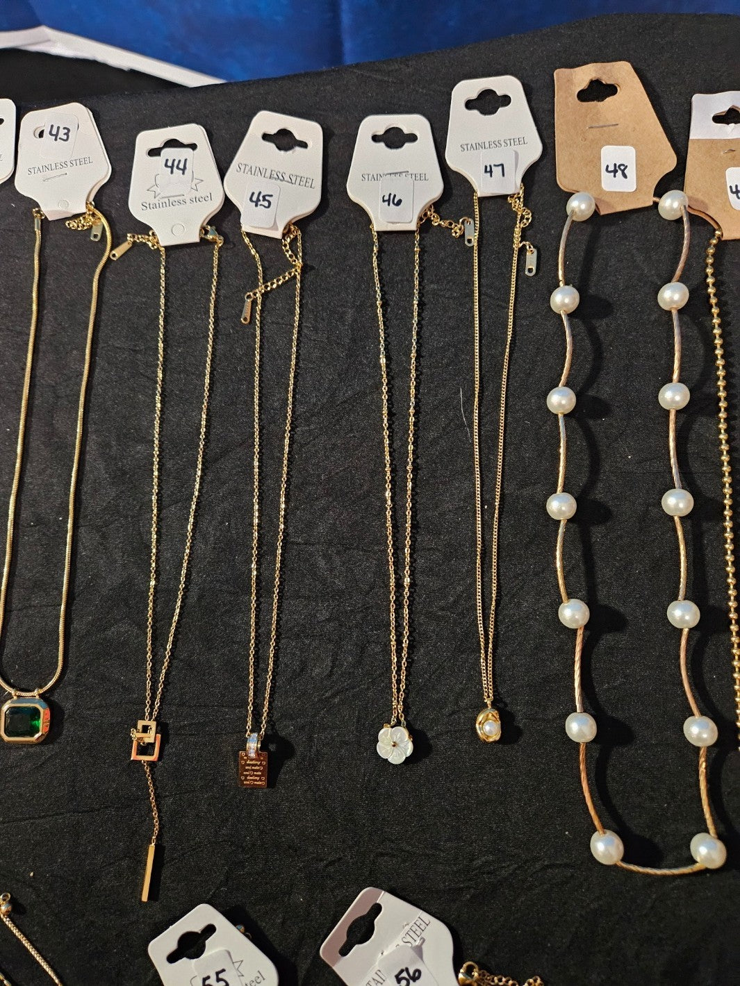 10k YELLOW GOLD PLATED OVER STAINLESS  ASST. NECKLACE & BRACELET YOU PICK #