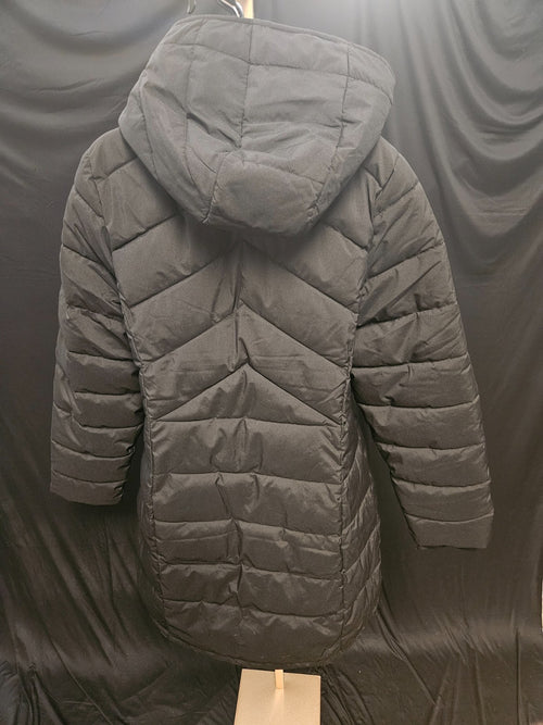 Bench Women's Hooded Long Puffer Coat Jacket, Black, Size M  NWT