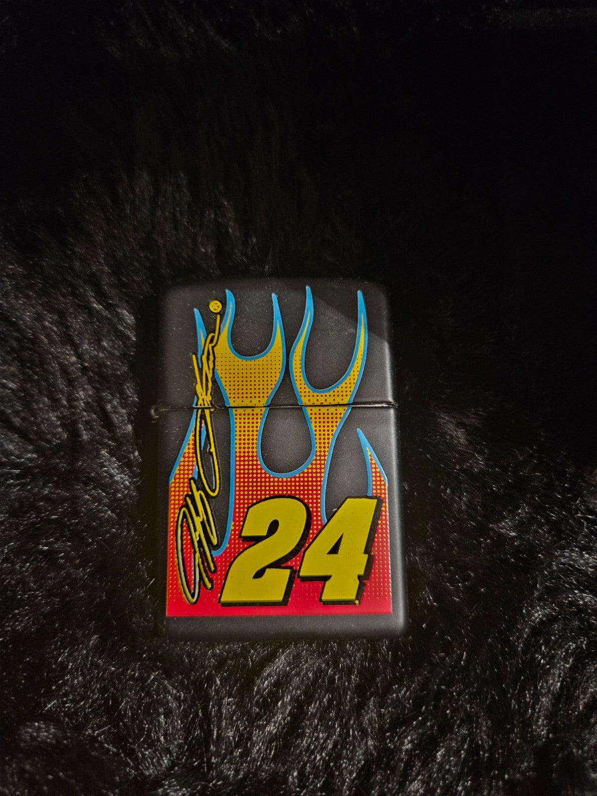 2004 JEFF GORDON #24 FLAMES NASCAR ZIPPO LIGHTER  IN BOX UNUSED WITH SOME FLAWS