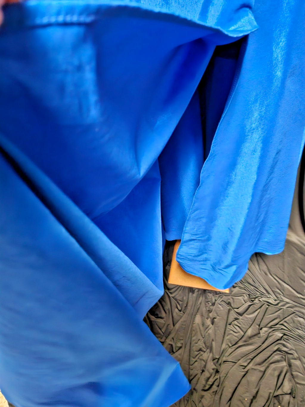 SHEIN STRAPLESS ROYAL BLUE SATIN/BLING FORMAL GOWN SZ M