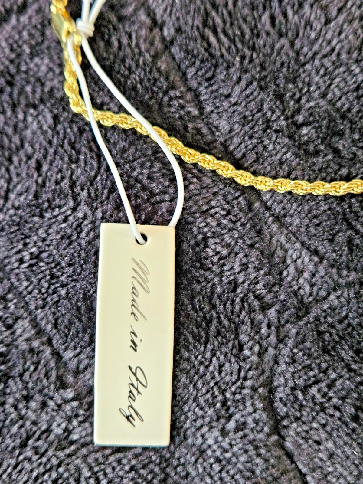 14K YELLOW GOLD OVER SILVER SOLID ROPE 16 in. CHAIN NECKLACE 2.5 mm