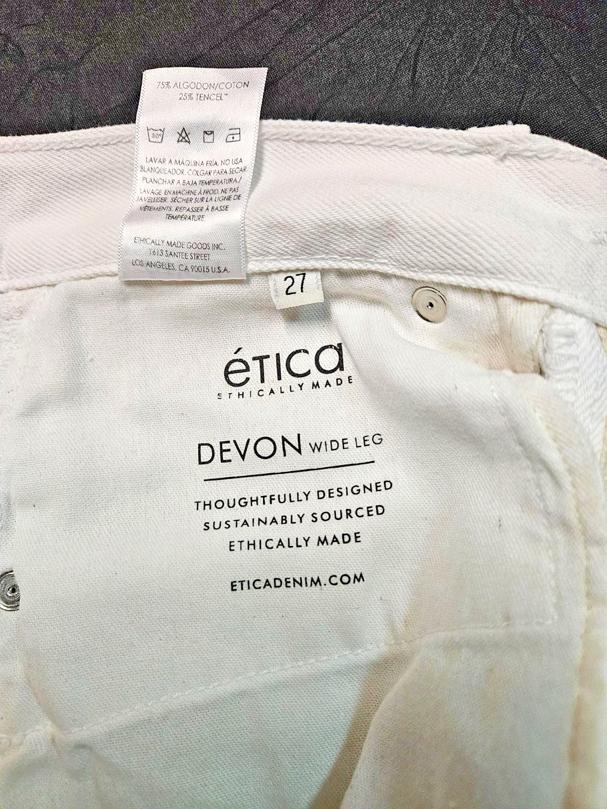 Women's ETICA Jeans Natural (beige) Size 27 x 30 DEVON Baggy style