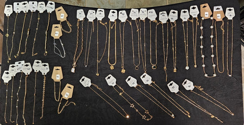10k YELLOW GOLD PLATED OVER STAINLESS  ASST. NECKLACE & BRACELET YOU PICK #
