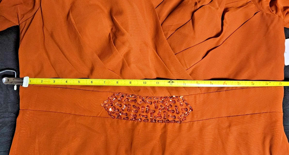 WOMEN'S SIZE 18 CINNAMON CHIFFON BEAD & EMBROIDER MAXI GOWN FORMAL/PROM NWT