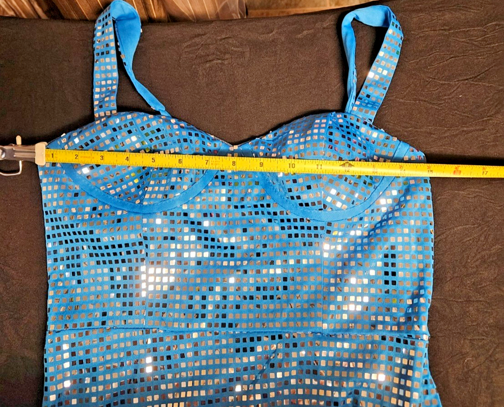 BRIGHT BLUE SEQUINED SIZE 6 SHORT PROM/COCKTAIL DRESS