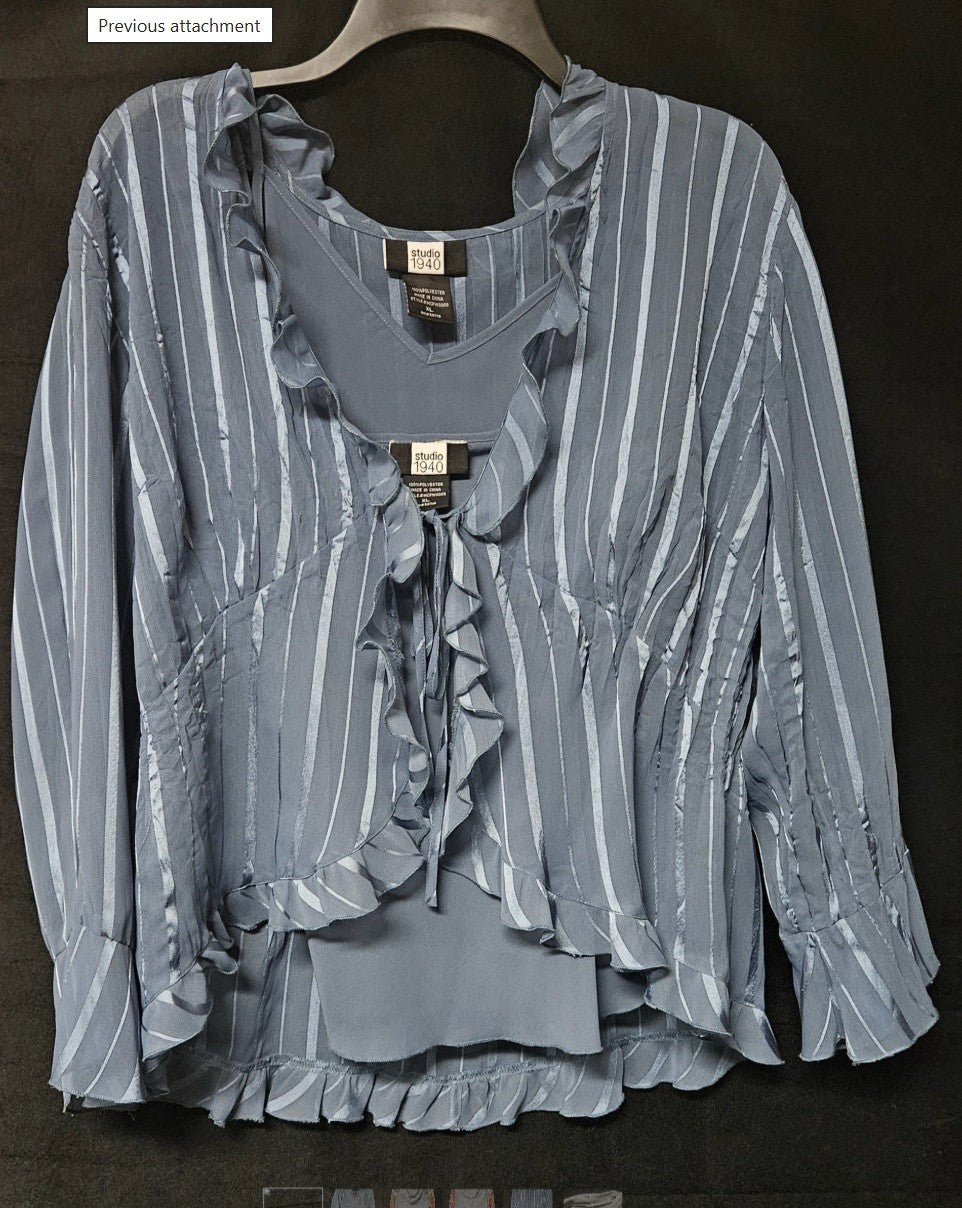 Bundle 2 Women's Long Sleeve Dress Shirts Size LARGE
