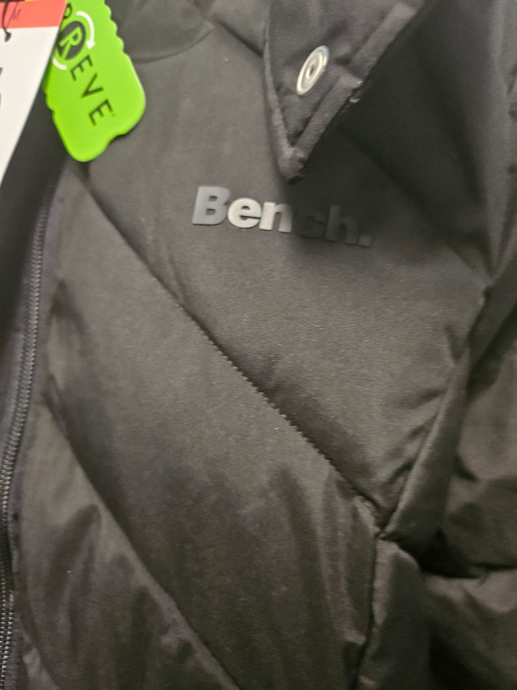 Bench Women's Hooded Long Puffer Coat Jacket, Black, Size M  NWT