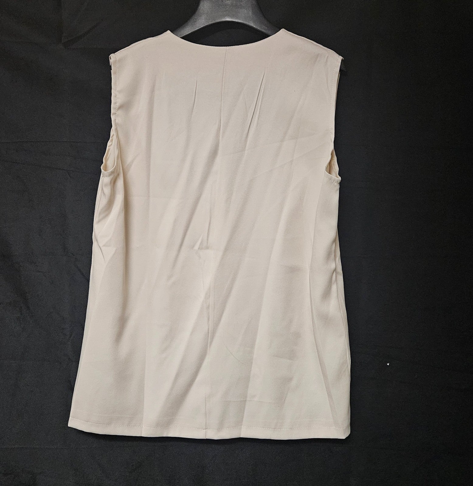 Women's beige one button LARGE oversized vest unbranded