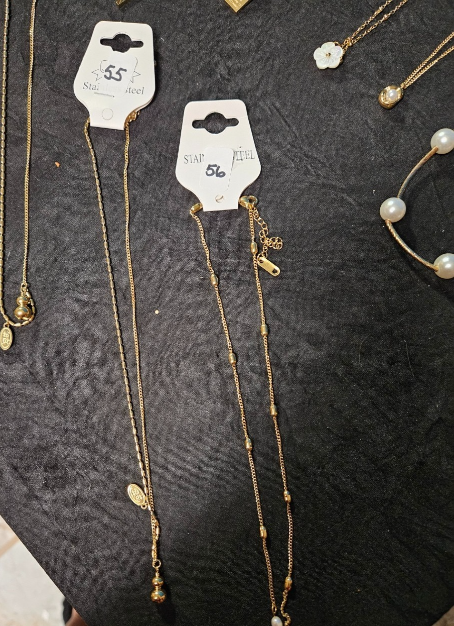 10k YELLOW GOLD PLATED OVER STAINLESS  ASST. NECKLACE & BRACELET YOU PICK #