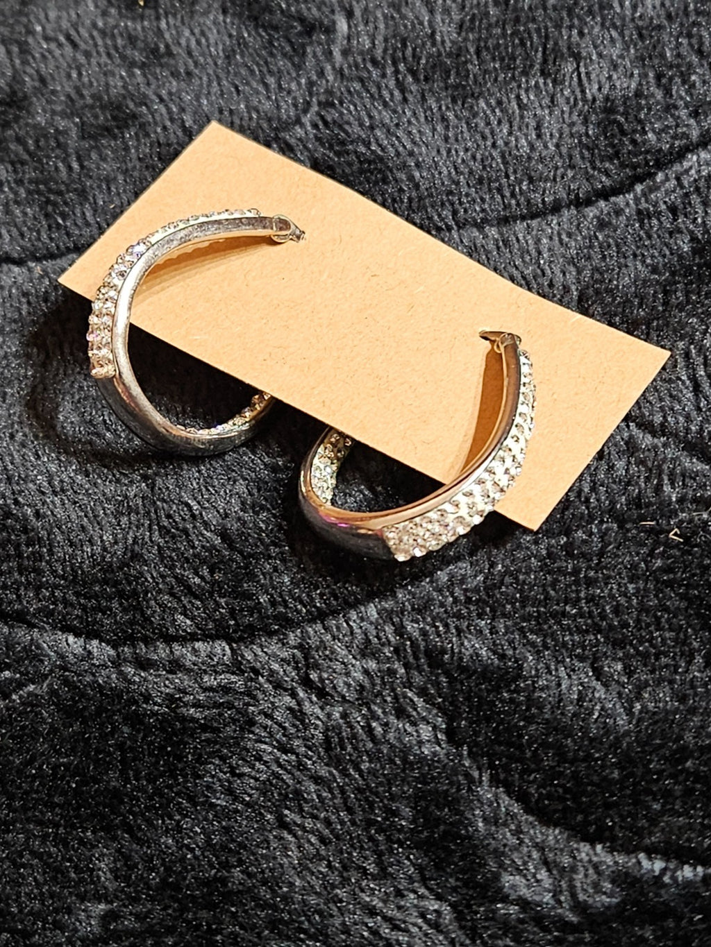 STERLING SILVER & CUBIC ZIRCONIA EARRING BUNDLE HALF HOOPS & STUDS