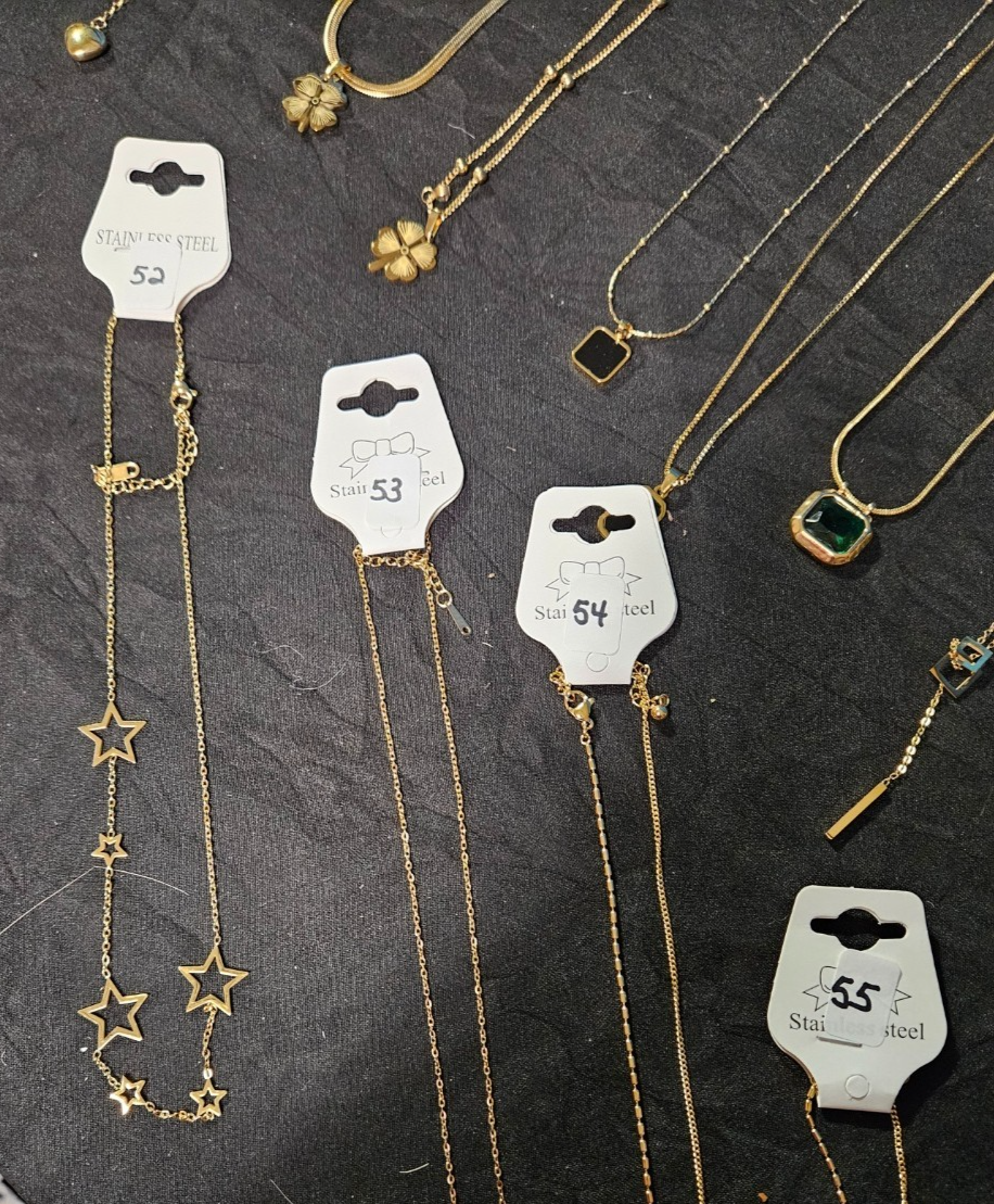 10k YELLOW GOLD PLATED OVER STAINLESS  ASST. NECKLACE & BRACELET YOU PICK #