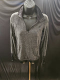 LULULEMON ATHLETICA SZ 4 GRAY/BLACK 1/4 ZIP PULLOVER