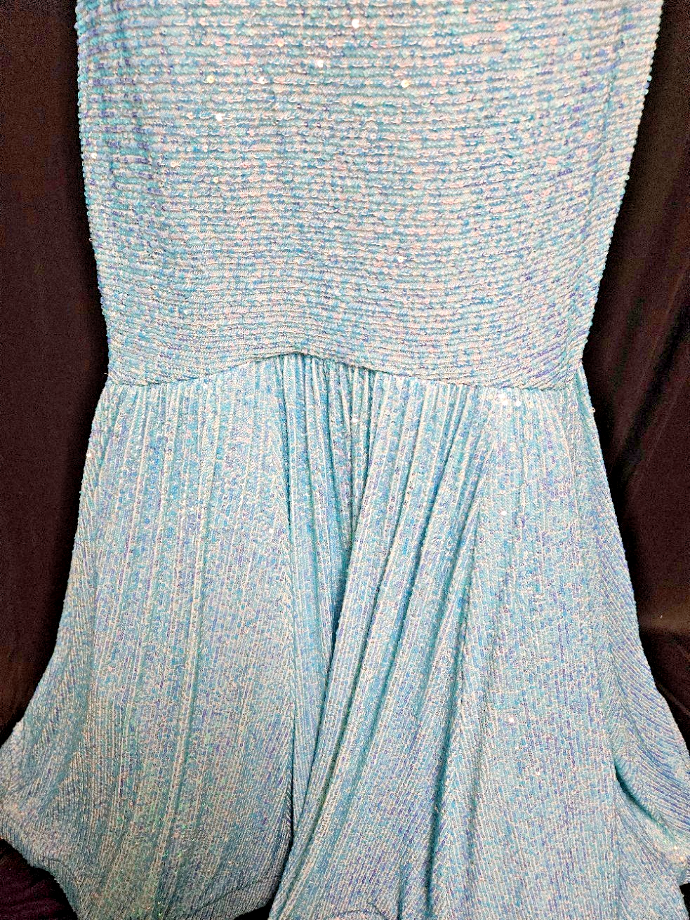 GORGEOUS FORMAL SHERRI HILL TURQUOISE BLUE SEQUINED MERMAIN GOWN SIZE 12