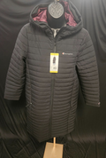 CHAMPION WOMEN'S SIZE S LONG SIDELINE BLACK PUFFER COAT NWT