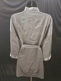 TURQUAZ LG GRAY SATIN/ RHINESTONE MOTHER OF THE GROOM ROBE & BRIDE TRIBE CUP NWT