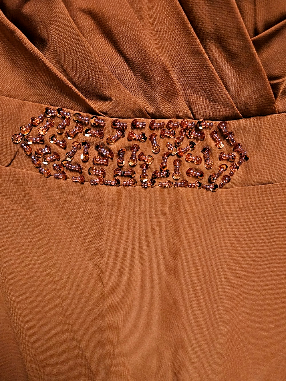 WOMEN'S SIZE 18 CINNAMON CHIFFON BEAD & EMBROIDER MAXI GOWN FORMAL/PROM NWT