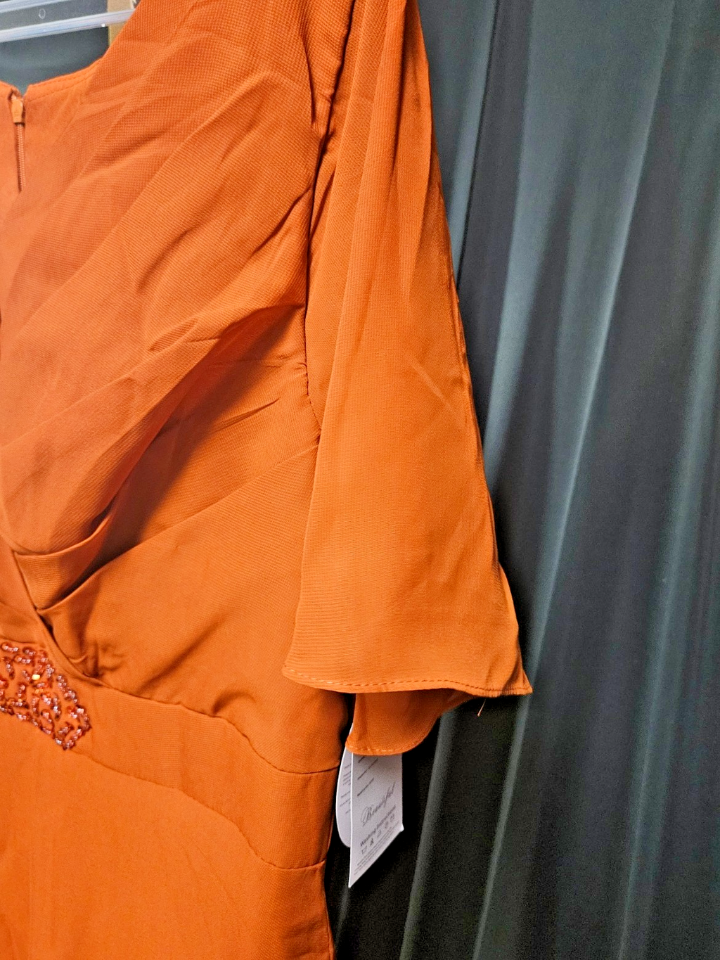 WOMEN'S SIZE 18 CINNAMON CHIFFON BEAD & EMBROIDER MAXI GOWN FORMAL/PROM NWT