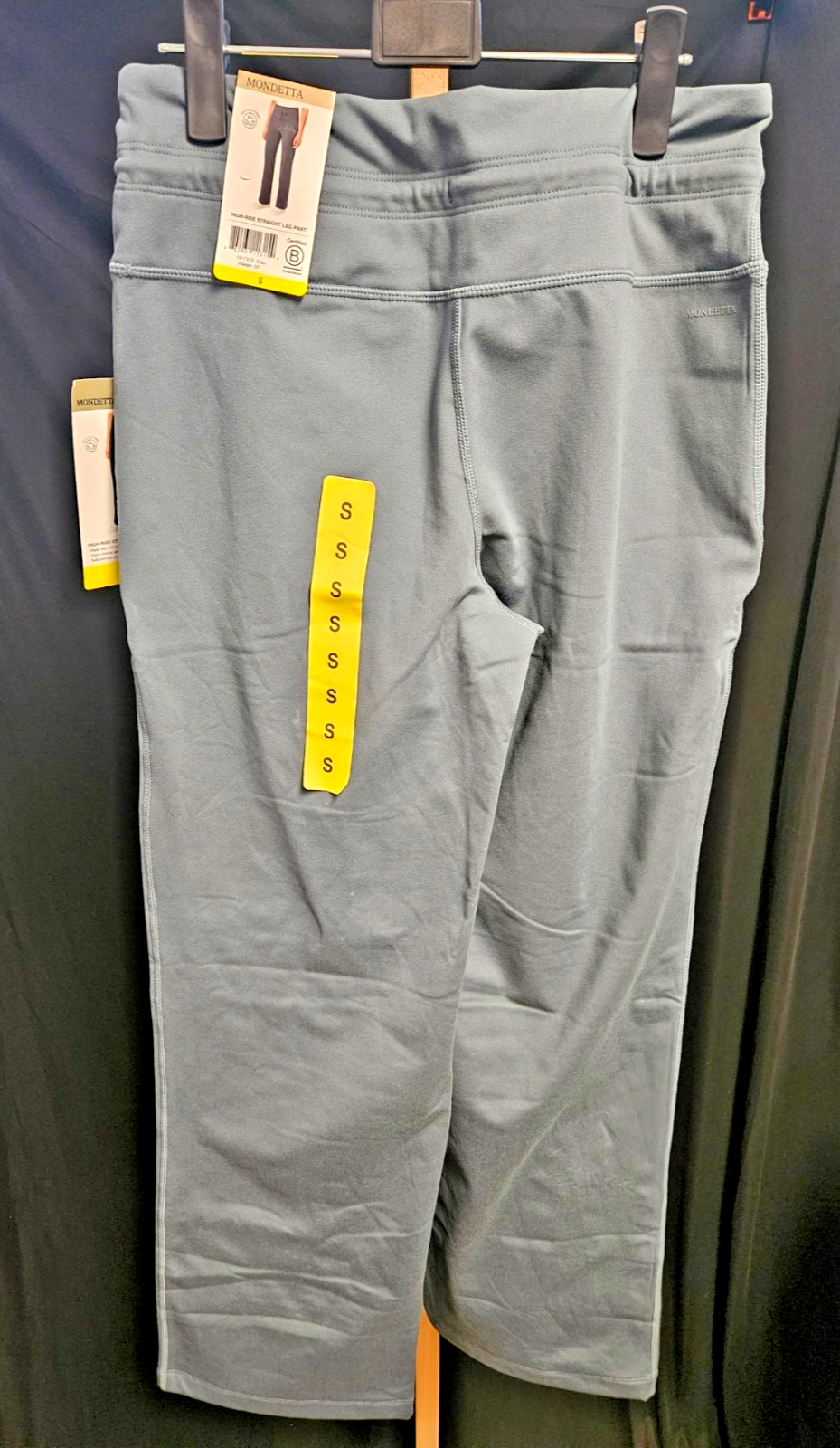 MONDETTA GRAY HIGH RISE STRAIGHT LEG ATHLETIC PANTS NWT